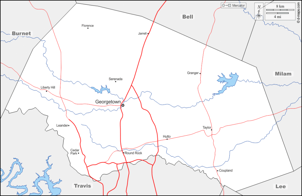 a map of williamson county texas